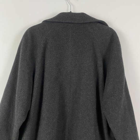 Fleurette Cashmere Merino Wool Coat Size 10 Charcoal Gray Open Front Pockets - Picture 8 of 11